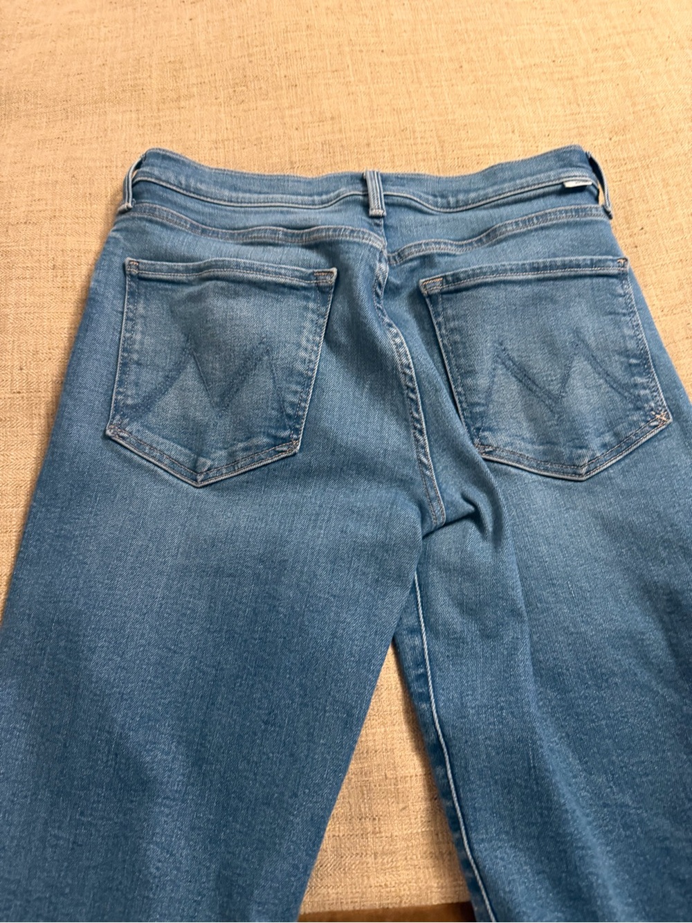 MOTHER Straight Leg Jeans in Medium Blue Wash